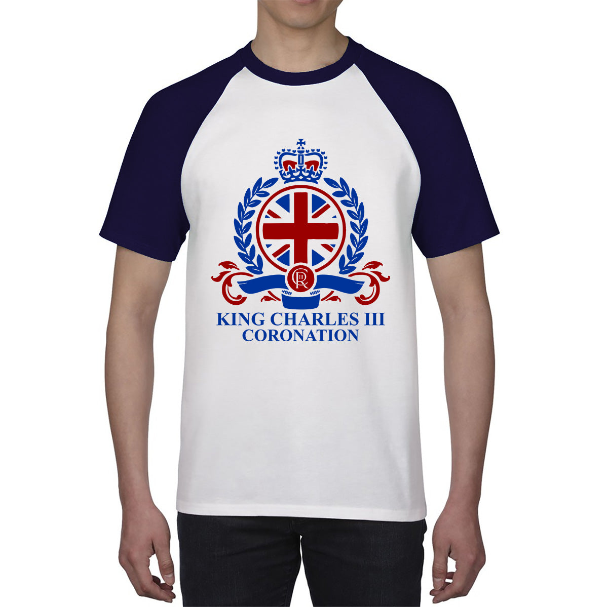 King Charles III Coronation 2023 CR III King Of England United Kingdom His Majesty Baseball T Shirt