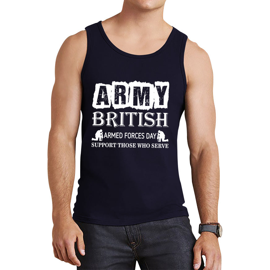 Army British Armed Forces Day Support Those Who Serve Lest We Forget Remembrance Day Veterans Day Poppy Flower Tank Top