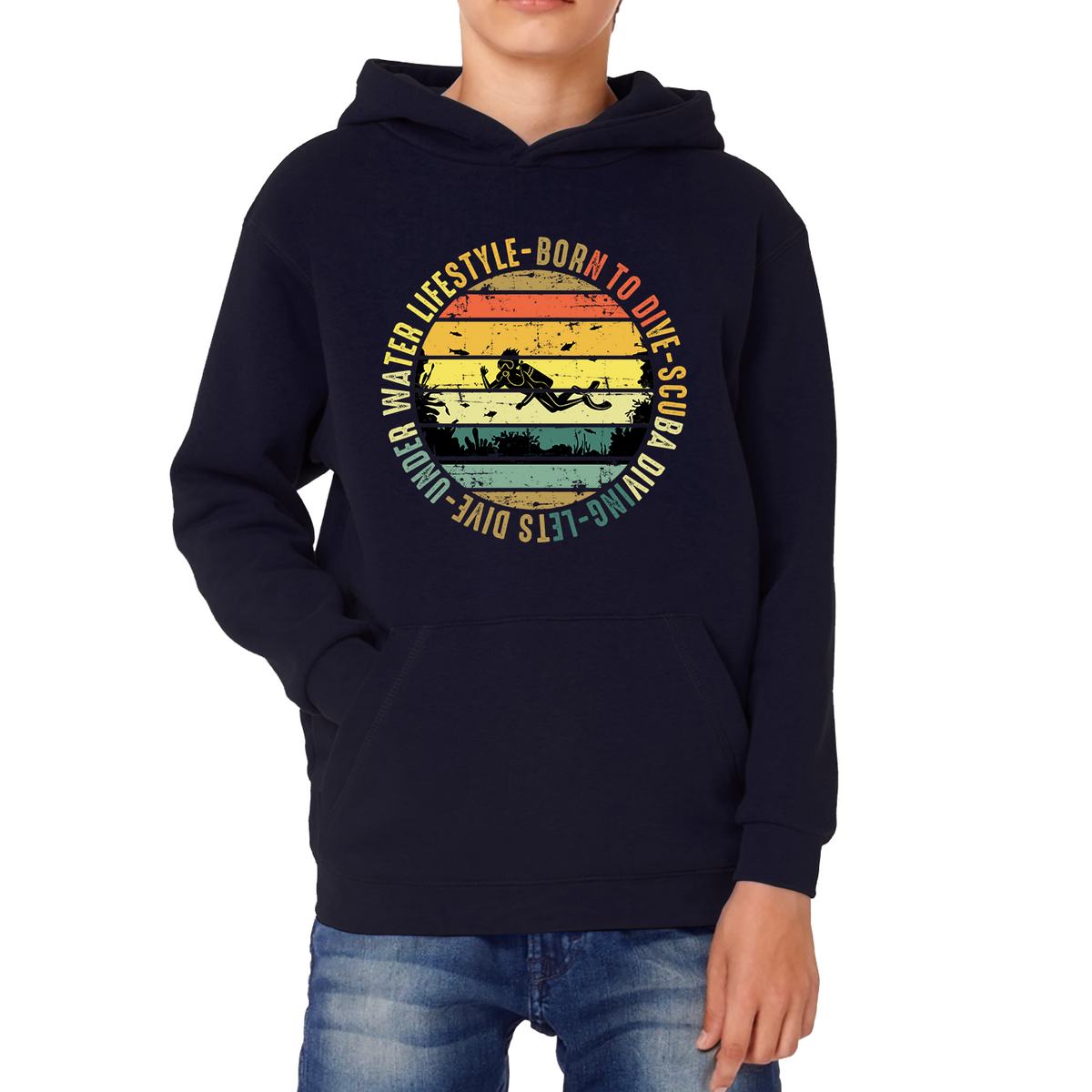 Born To Dive Scuba Diving Underwater Lifestyle Hoodie