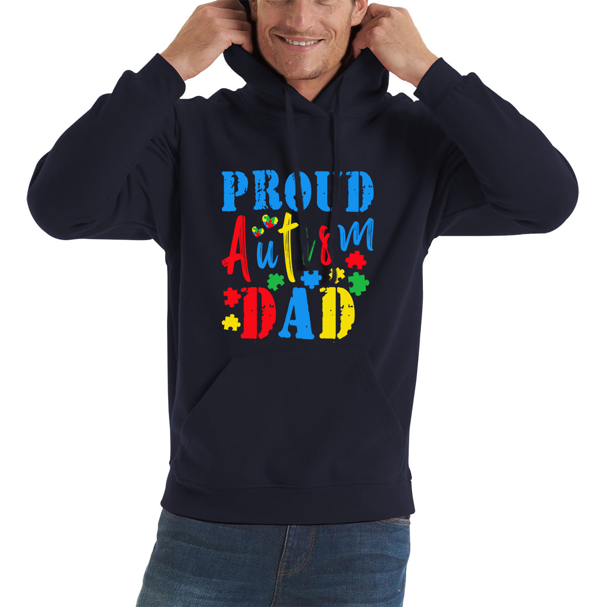 Proud Autism Dad Autism Awareness Month Autism Support Proud Dad Autism Acceptance Unisex Hoodie