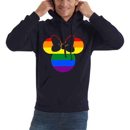 Disney Minnie Mouse Pride Disneyland LGBT Pride Month LGBTQ+ Rainbow Colours Disney World Unisex Hoodie