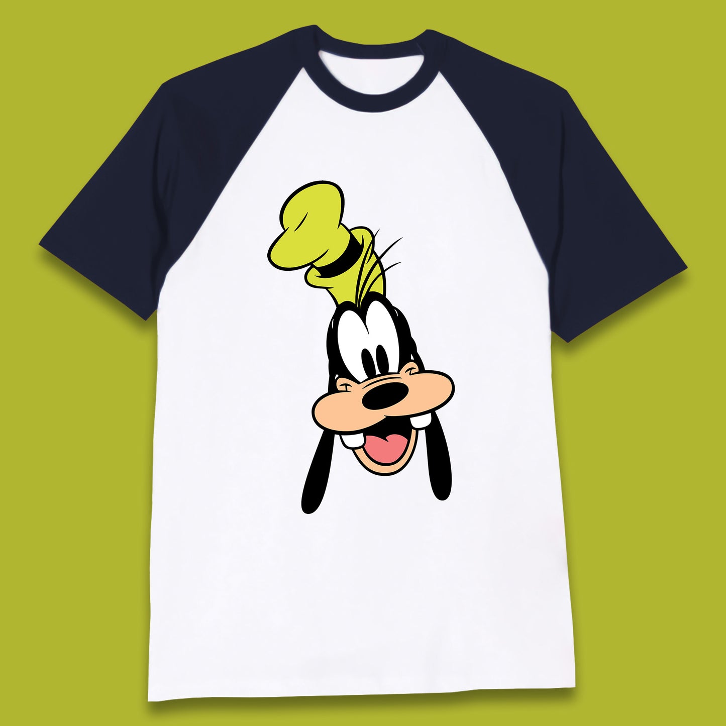 Disney Goofy Head Face Smiling Animated Cartoon Character Disney G.G. "Goofy" Goof Disney Vacation Disney World Trip Baseball T Shirt