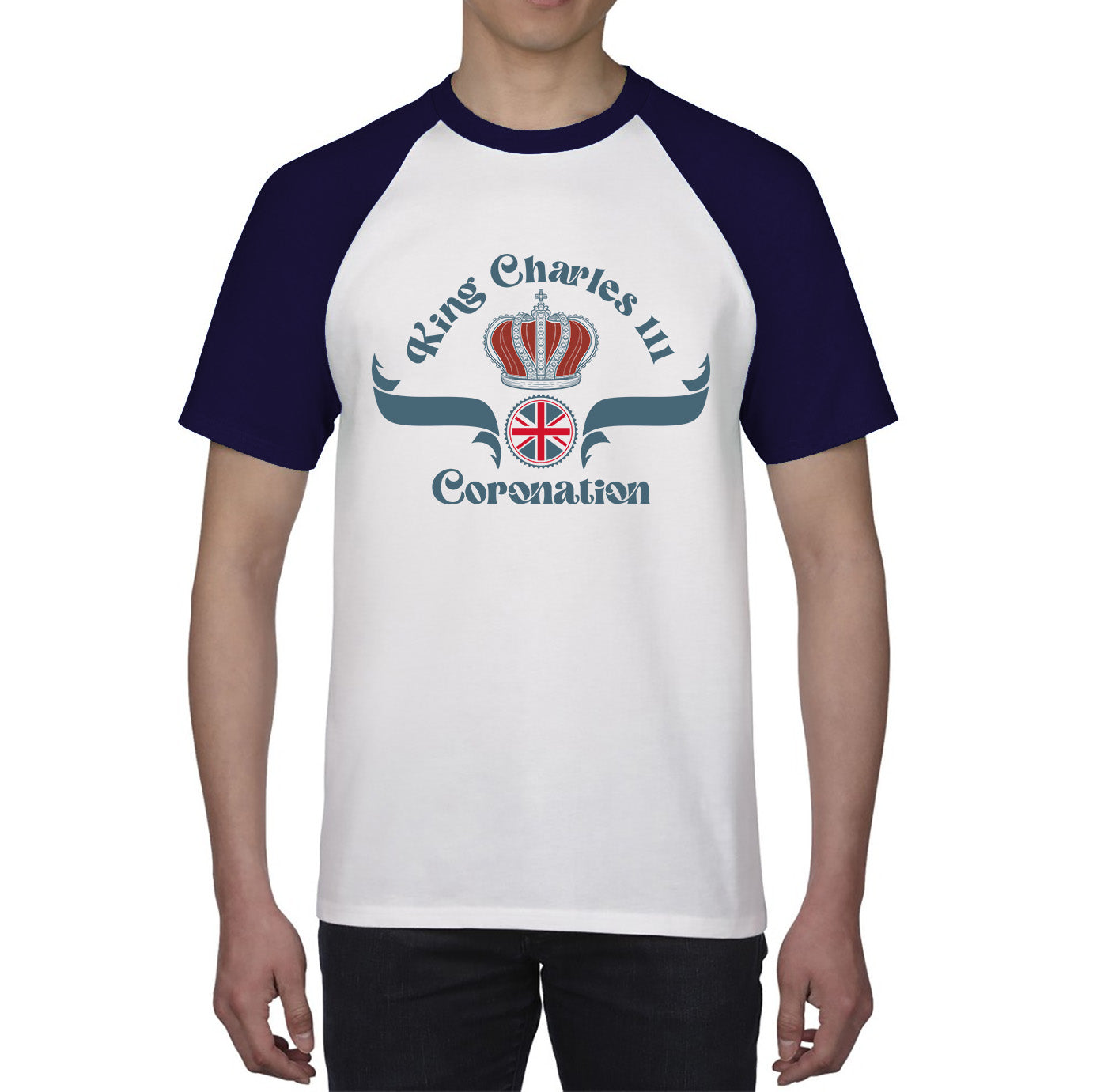 King Charles III Coronation Royal Crown CR III His Majesty Union Jack God Save The King Uk Flag Baseball T Shirt