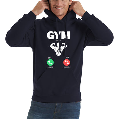 Gym Calling Gym Lover Awesome Gym Weightlifter Fitness Gym Is Calling Me Muscle Bodybuilding Six Pack Abs Unisex Hoodie