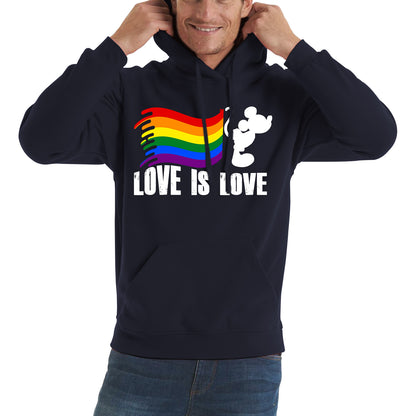 Love Is Love Disney Mickey Mouse Pride Flag Disneyland LGBT Flag Cartoon Pride Unisex Hoodie