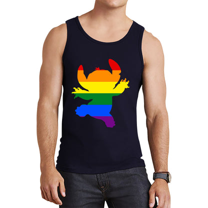Disney Ohana Stitch Pride LGBT Lilo & Stitch Comedy Cartoon Pride Month LGBTQ+ Rainbow Colours Tank Top