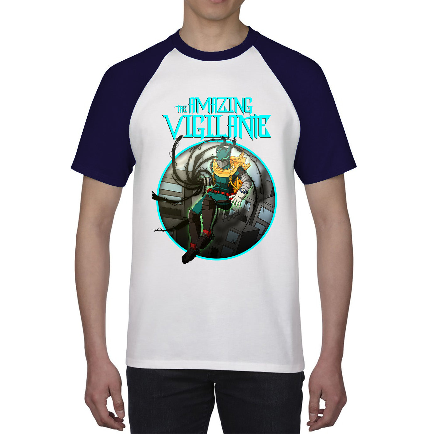 The Amazing Vigilant out of the Dark hole Vintage Graphic Cartoon Series Baseball T Shirt