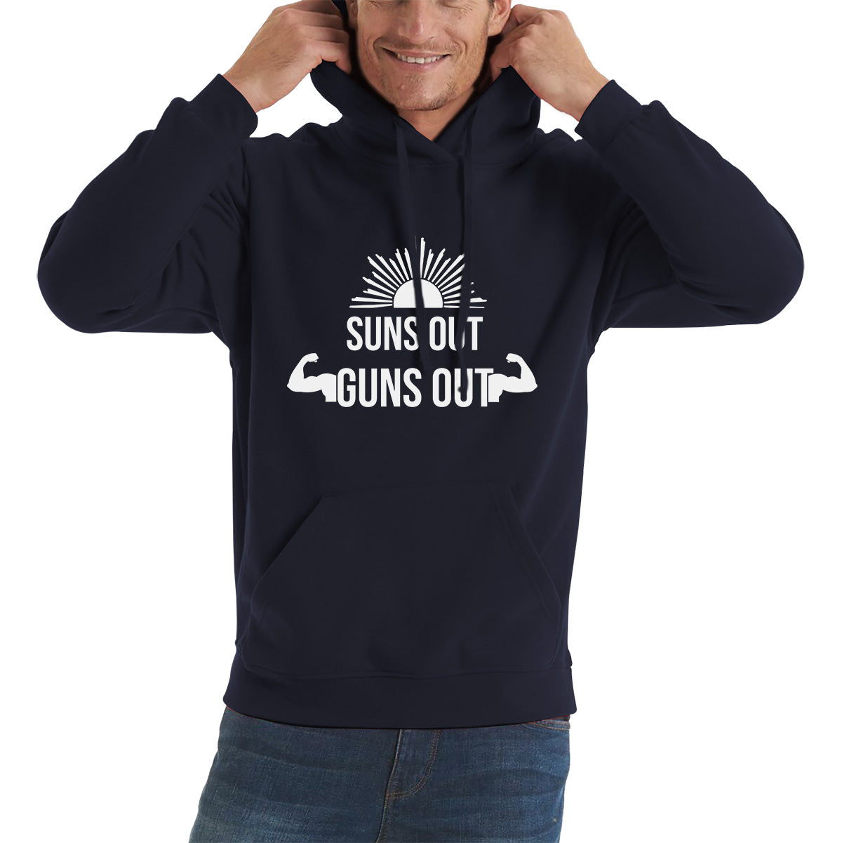 Sun Out Guns Out, Workout Gym Bodybuilding Weightlifting Motivation Unisex Hoodie