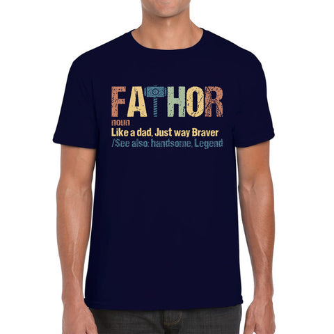 FaThor Avengers Daddy Hero Funny Marvel Dad Superhero Father's Day Mens Tee Top