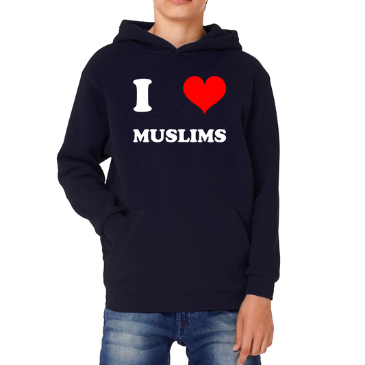 I Love Muslim Spiritual Islamic Religious Muslim Religion Kids Hoodie