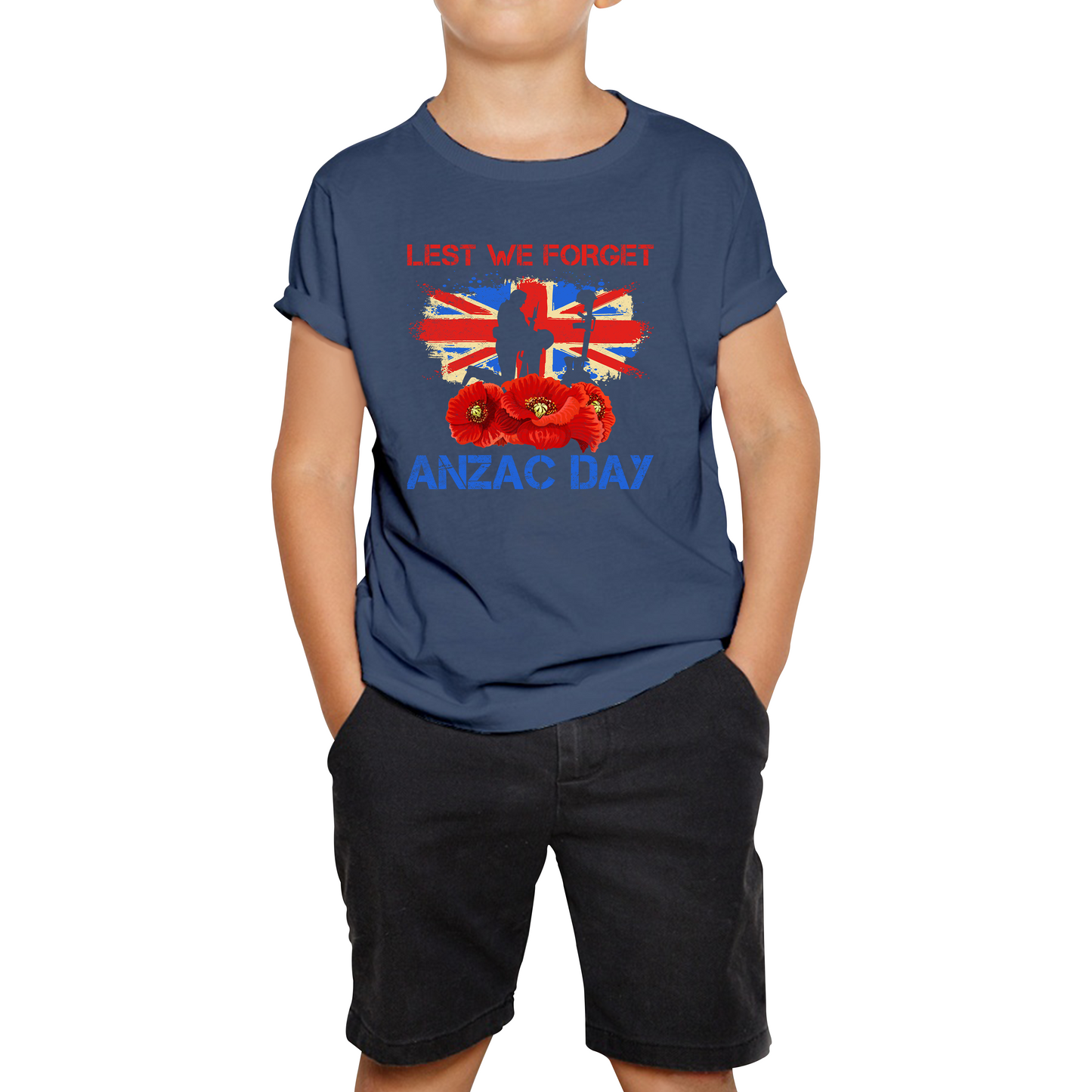 Poppy Flowers Lest We Forget Anzac Day British Veterans Remembrance Day T Shirt
