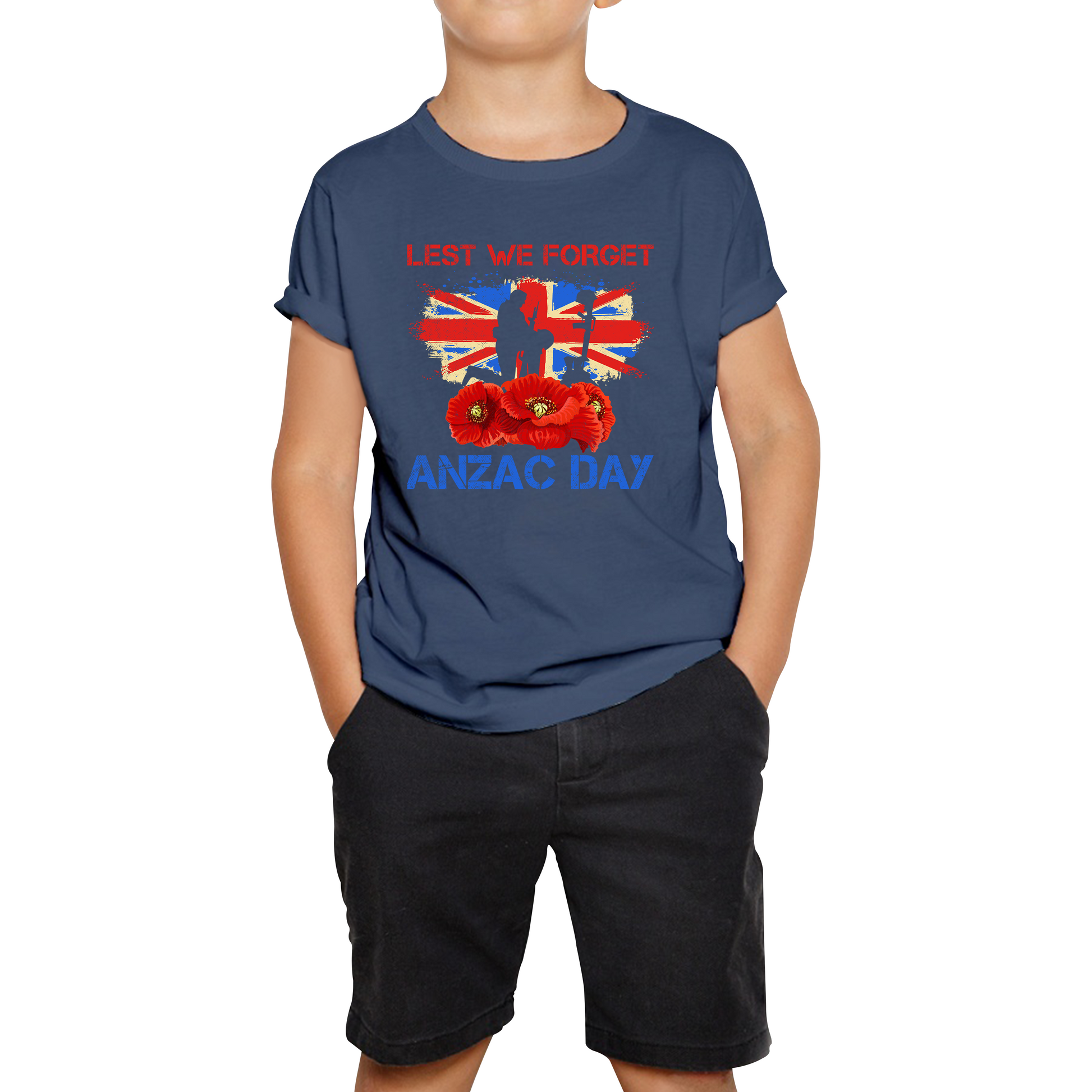 Poppy Flowers Lest We Forget Anzac Day British Veterans Remembrance Day T Shirt