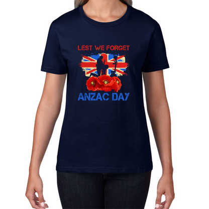 Poppy Flowers Lest We Forget Anzac Day British Veterans Remembrance Day T Shirt