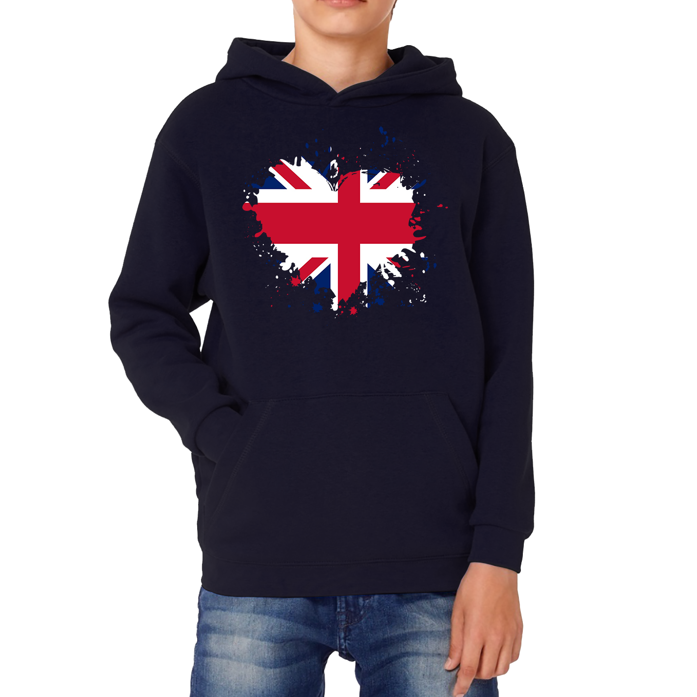 Union Jack Great Britain Heart Flag Hoodie