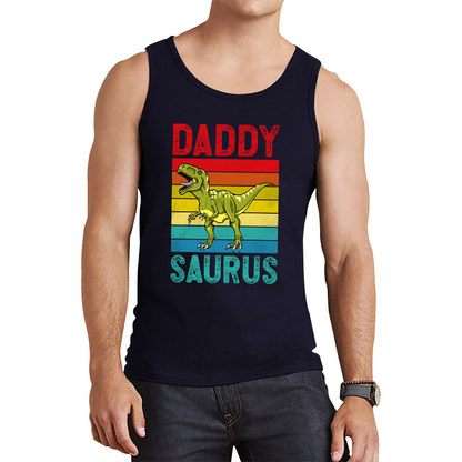 Daddy Saurus Funny T-Rex Father's Day Vintage Dinosaur Animal Tank Top