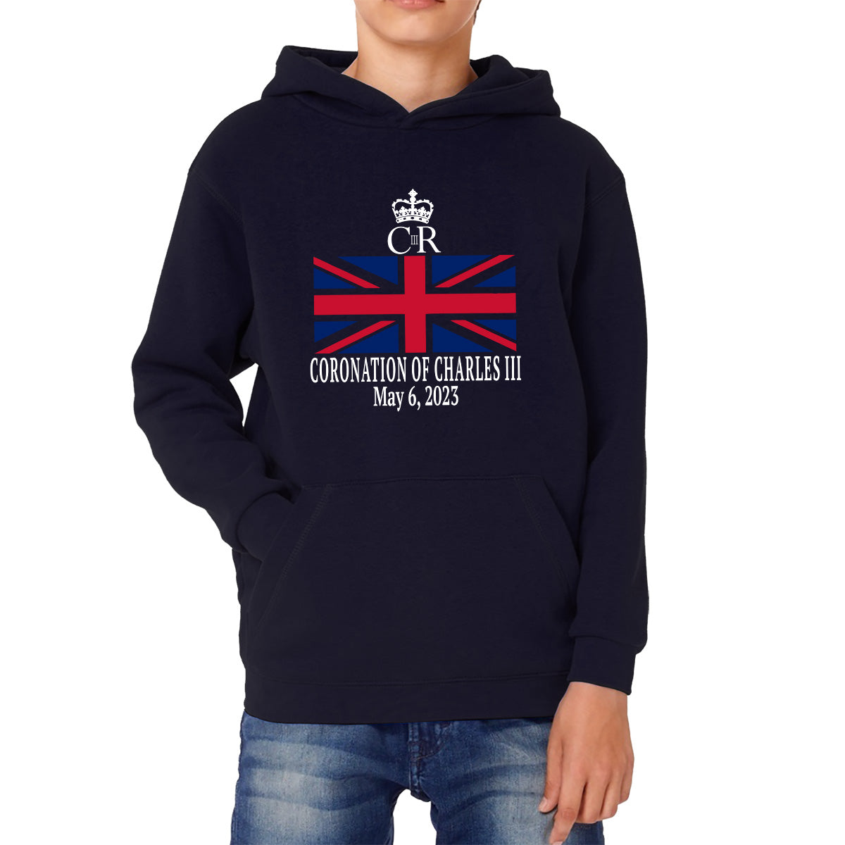 Royal Cypher CR III Coronation Of Charles III 6th May 2023 King Charles III Royal King British Flag Kids Hoodie