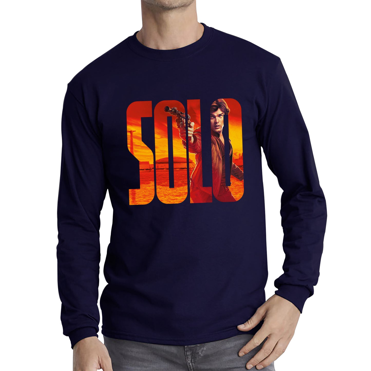 Han Solo Star Wars Fictional Character Solo A Star Wars Story Sci-fi Action Adventure Movie Star Wars Databank Long Sleeve T Shirt