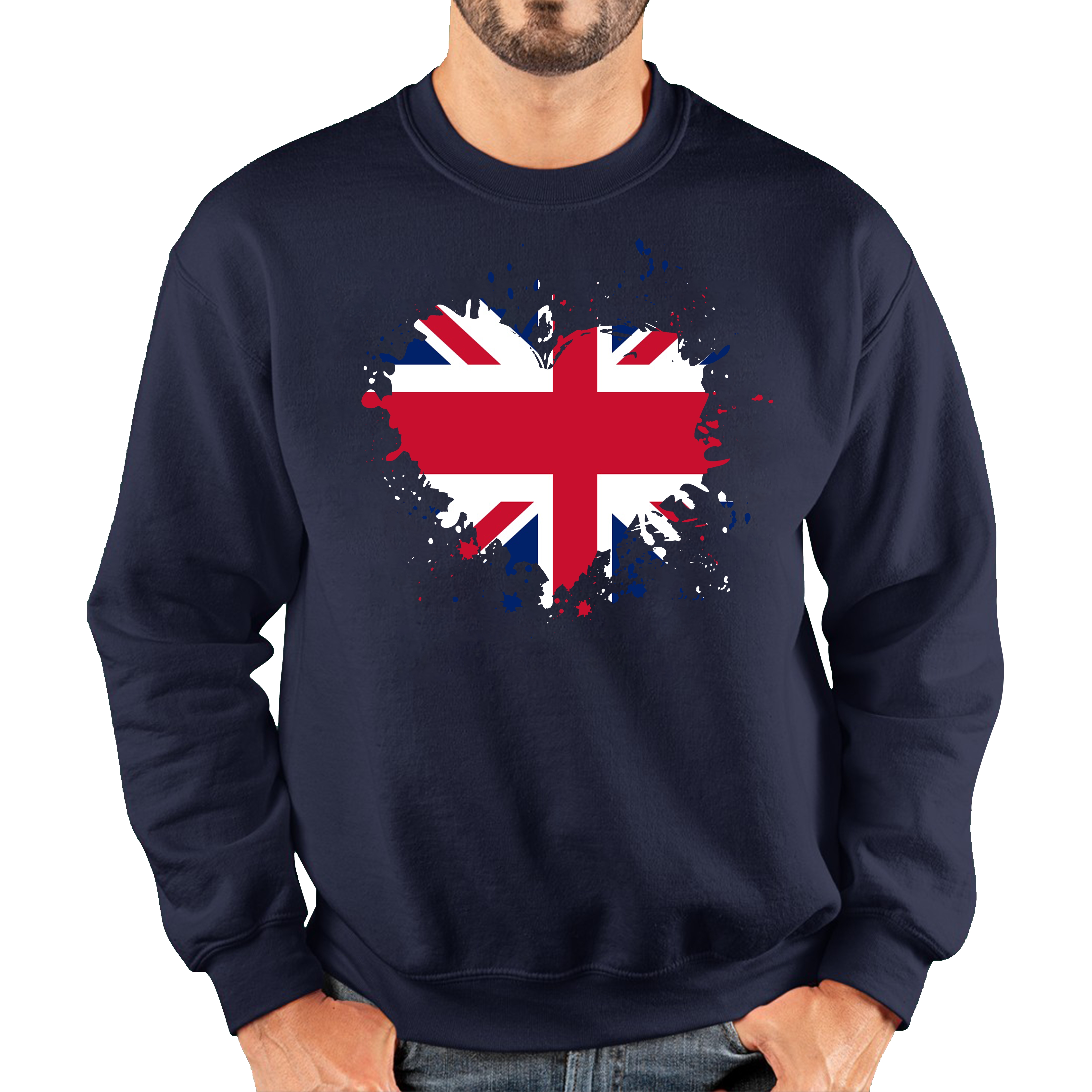 Union Jack UK Flag Heart Britain England United Kingdom Unisex Sweatshirt