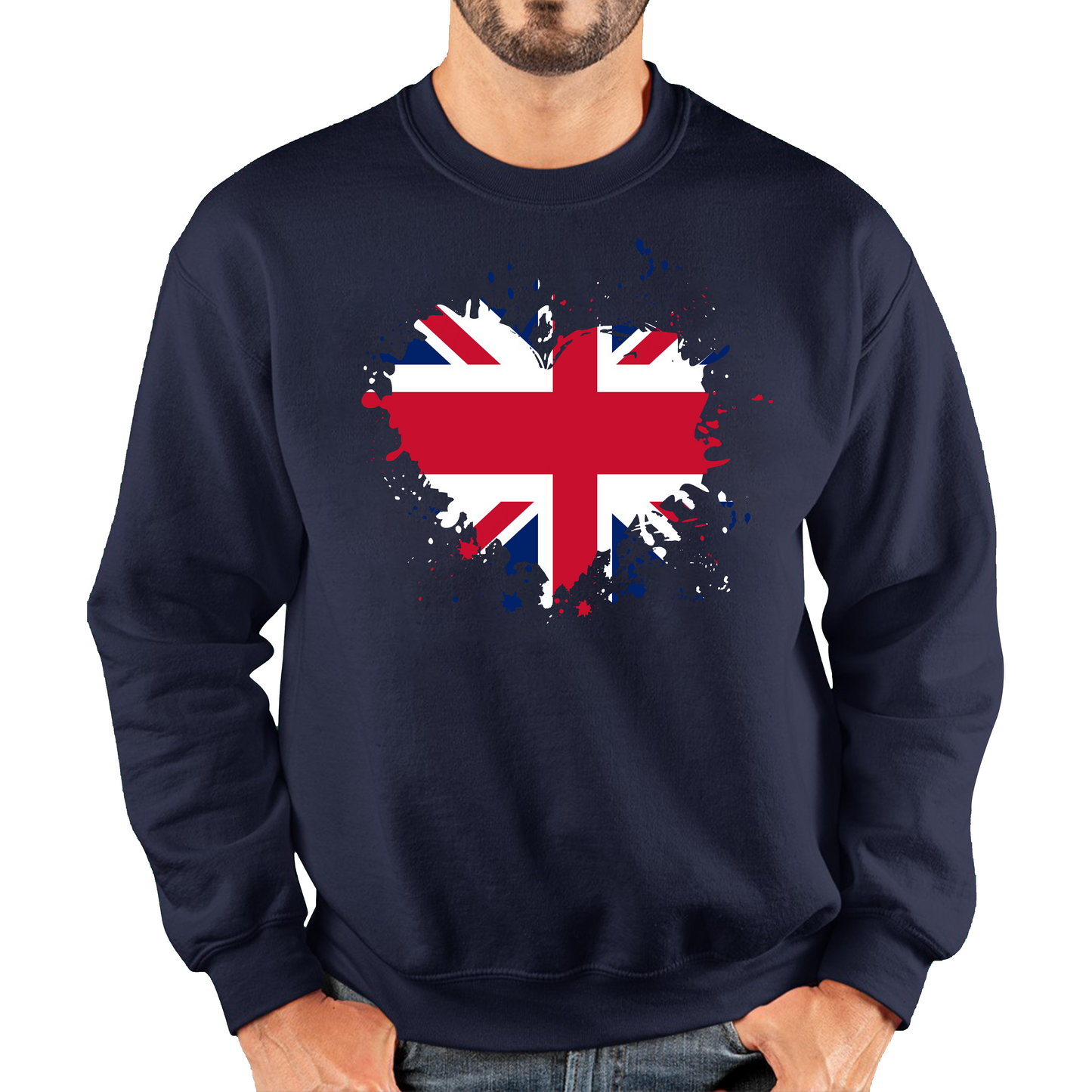 Union Jack Great Britain Heart Flag Sweatshirt