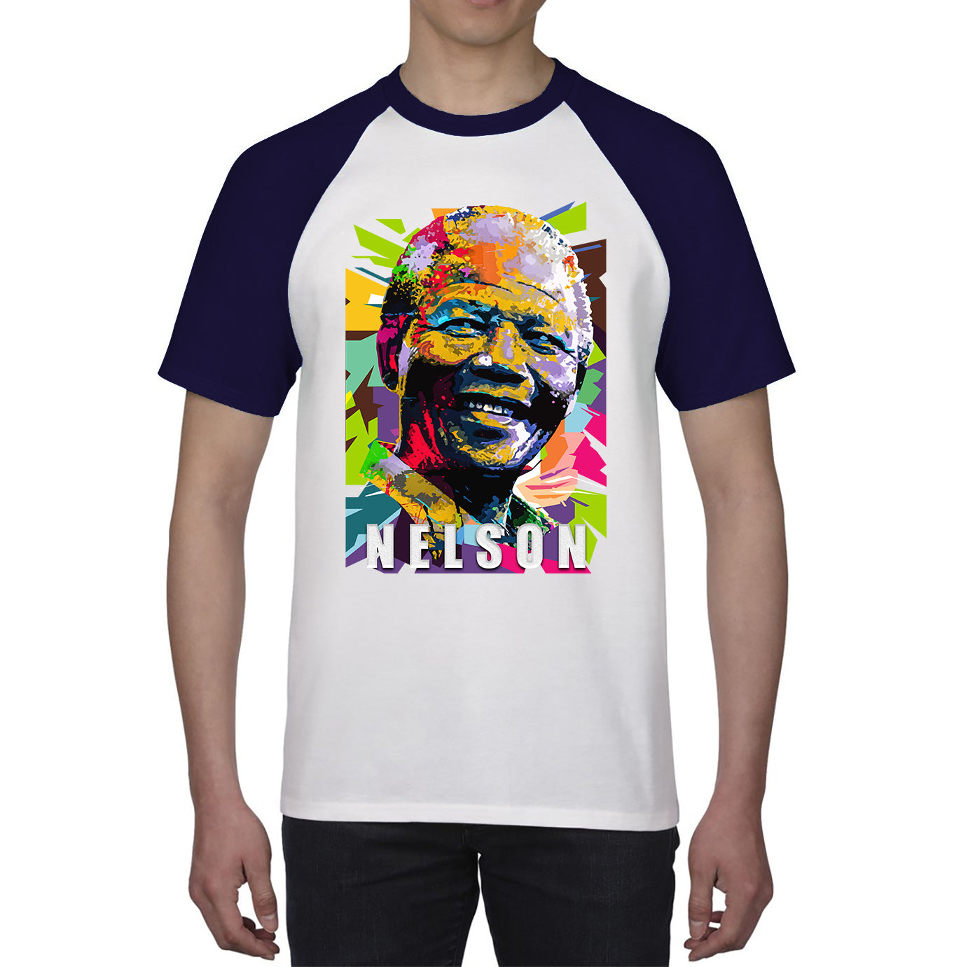 Nelson Mandela African freedom justice Political Leader Former President of South Africa Baseball T Shirt