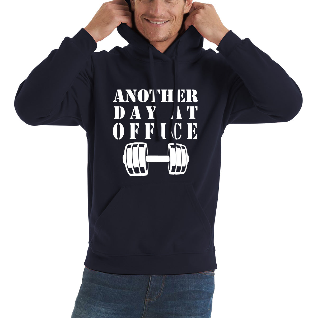 Another Day At Office Gym Barbell Gym Workout Fitness Weight Lifting Bodybuilders Unisex Hoodie