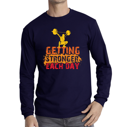 Getting Stronger Each Day Weightlifting Gym T Shirt