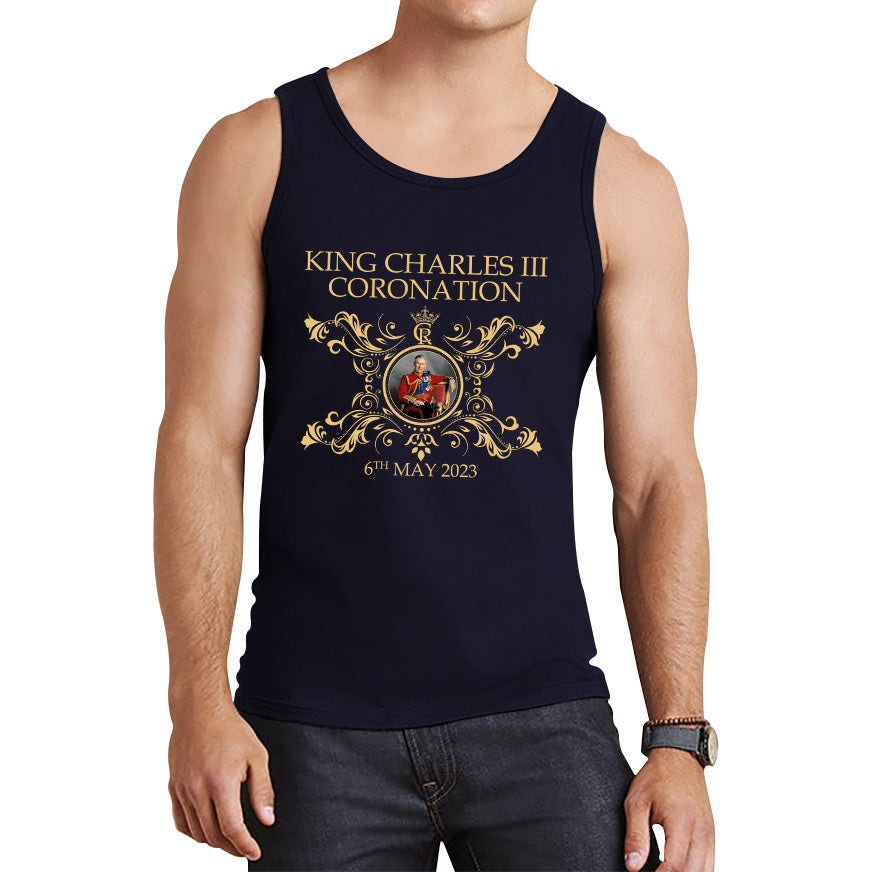 King Charles III Coronation 6th May 2023 Royal Cypher CR III Union Jack Ruling Monarch Of England Tank Top