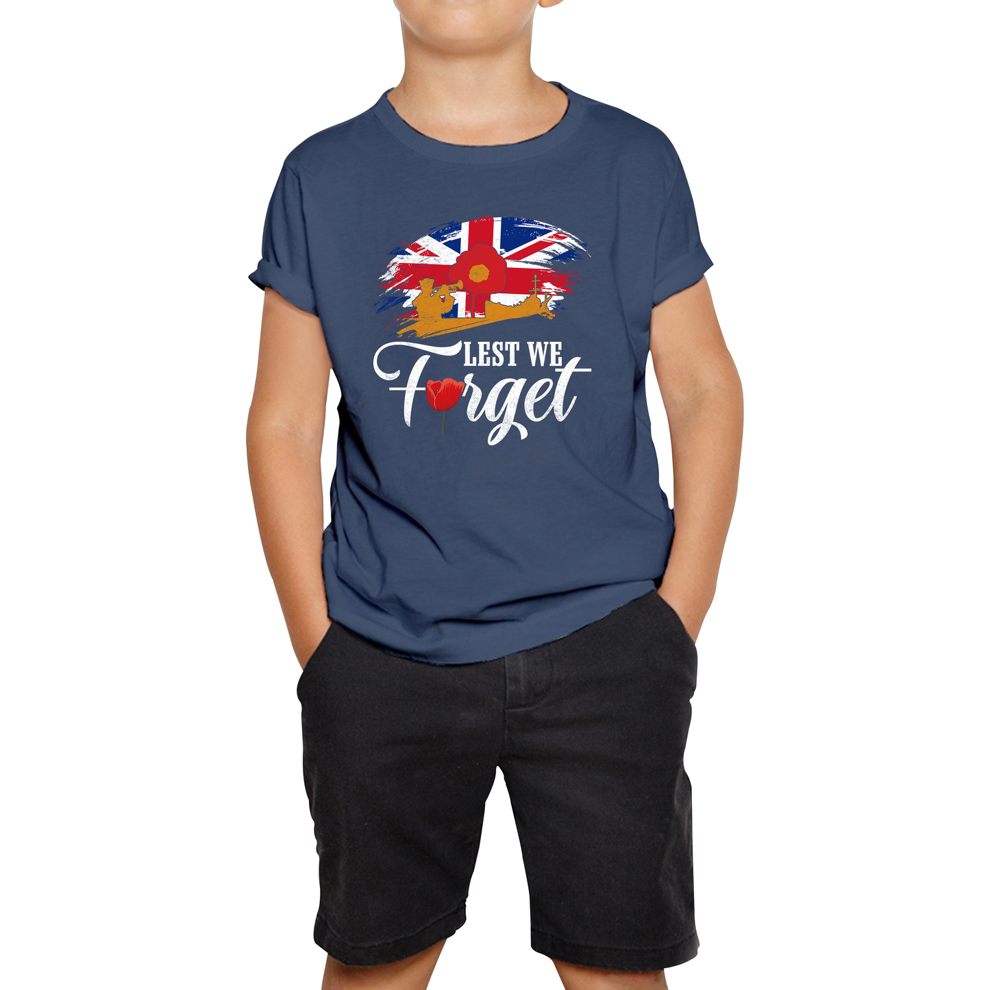 Poppy Flowers Lest We Forget Anzac Day British Veterans T Shirt