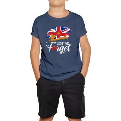 Poppy Flowers Lest We Forget Anzac Day British Veterans T Shirt