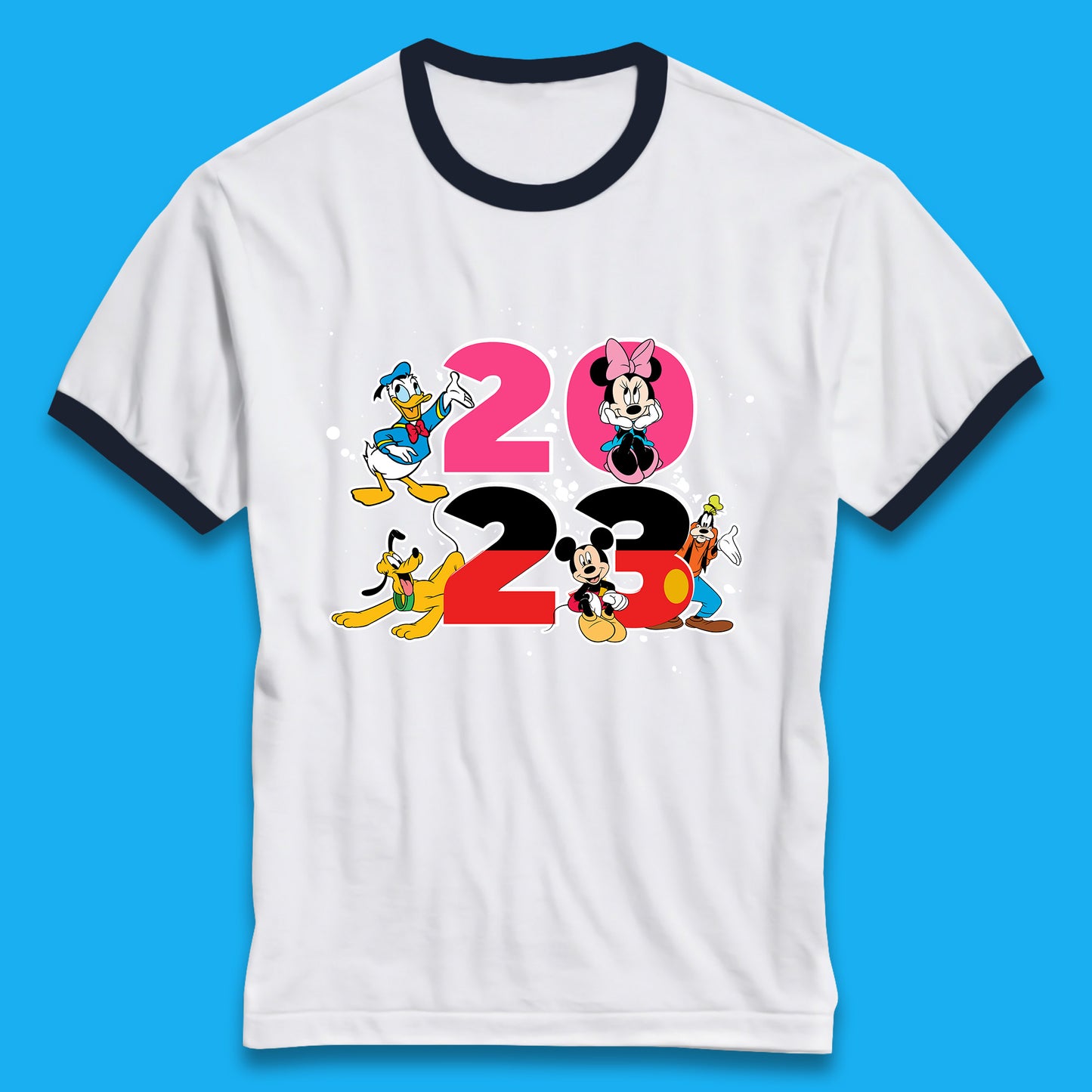 Disney Trip 2023 Disney Club Mickey Mouse Minnie Mouse Donald Duck Pluto Goofy Cartoon Characters Disney Vacation Ringer T Shirt
