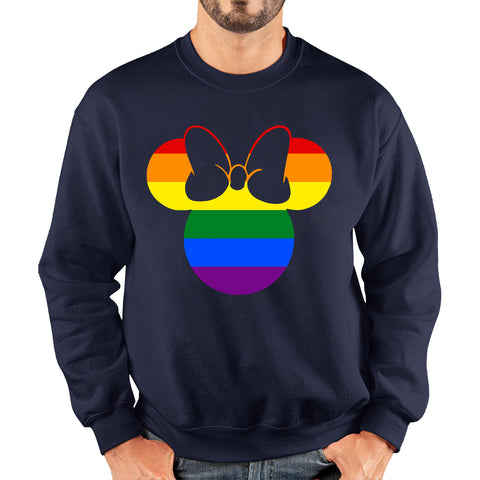 Disney Minnie Mouse Pride Disneyland LGBT Pride Month LGBTQ+ Rainbow Colours Disney World Unisex Sweatshirt