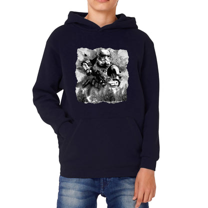 Hunter In The Forest Death Star Vintage Poster Graphic Movie Series Kids Hoodie