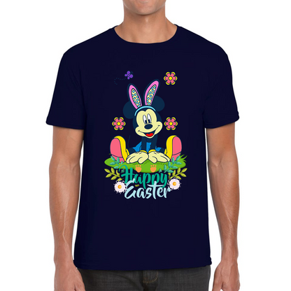 Happy Easter Mickey Mouse Bunny Easter Bunny Happy Easter Day Disney Land  Mens Tee Top