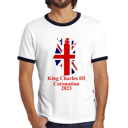King Charles III Coronation 2023 United Kingdom King of England Royal Crown CR III His Majesty Ringer T Shirt
