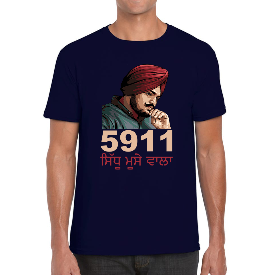 Sidhu Moose Wala 5911 Song T-Shirt Legend Punjabi Indian Singer Tribute To Legend Sidhu Moose Wala Mens Tee Top