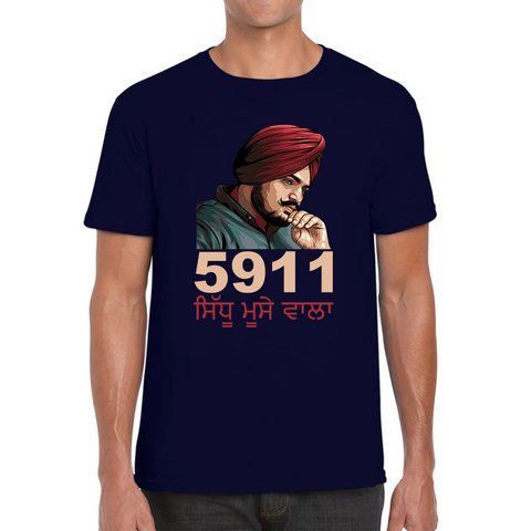 Sidhu Moose Wala 5911 Song T-Shirt Legend Punjabi Indian Singer Tribute To Legend Sidhu Moose Wala Mens Tee Top