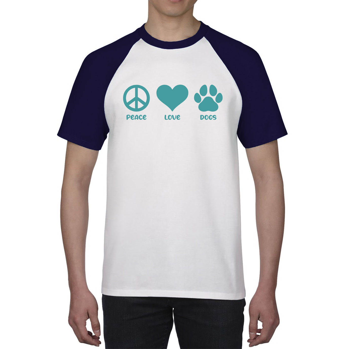 Peace Love Dogs Dog Paws Funny Dog Lovers Animal Pet Peace Logo Baseball T Shirt
