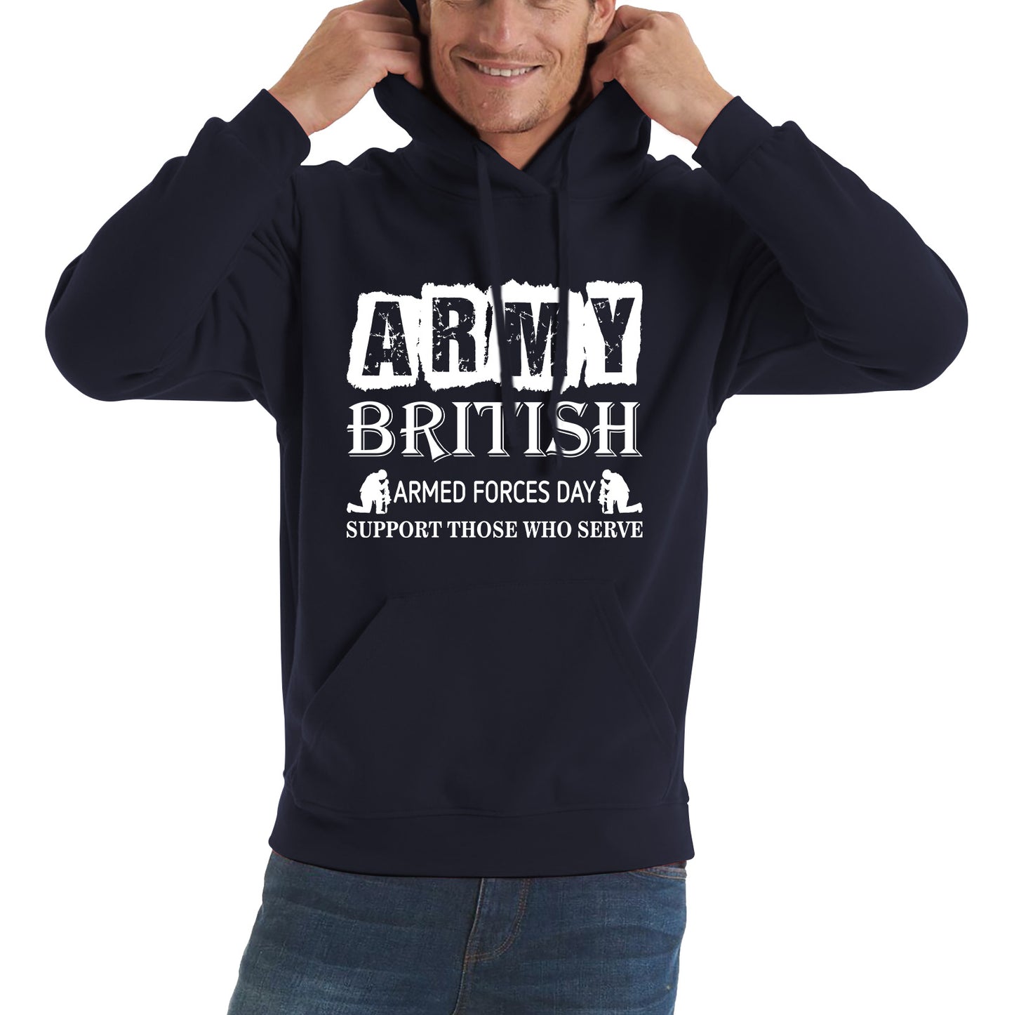 Army British Armed Forces Day Support Those Who Serve Lest We Forget Remembrance Day Veterans Day Poppy Flower Unisex Hoodie