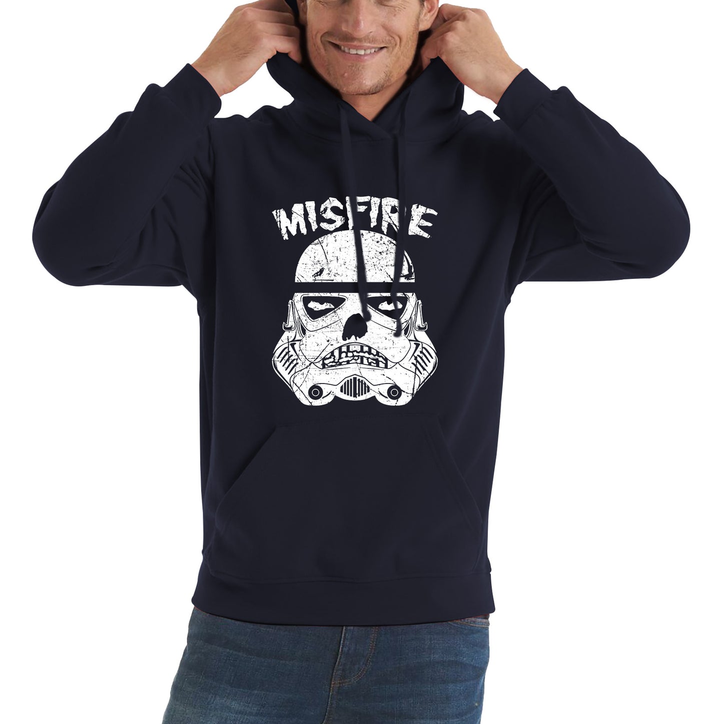 Misfire The Dark Side Made Me Do It Spoof Trooper Armor Helmet Movie Series Unisex Hoodie