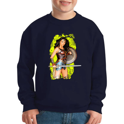 Gal Gadot Wonder Woman Shield Comic Book Character Wonder Girl Superhero Kids Jumper