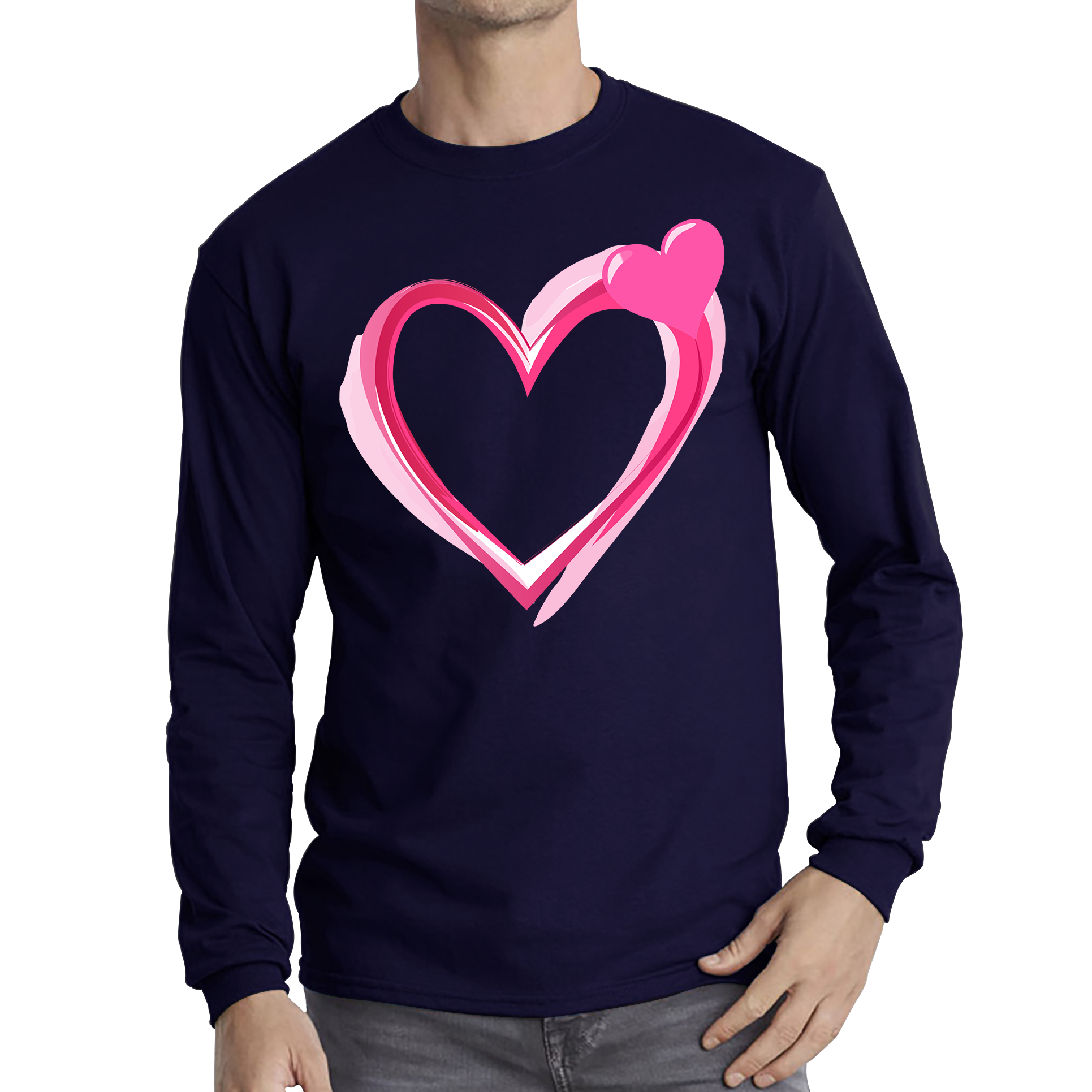 Love Valentines Day Long sleeve Tee Top, Valentines Heart T Shirt, Cute Valentine‘s Day Adult Long Sleeve T Shirt