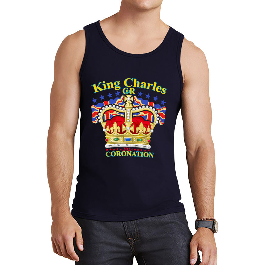 King Charles III 2023 Coronation  Royal Crown UK Ruling Monarch CR III Great Britain Pride Tank Top