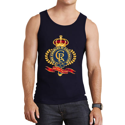 King Charles III Coronation 2023 CR III God Save The King Royal Crown United Kingdom Ruling Monarch Tank Top
