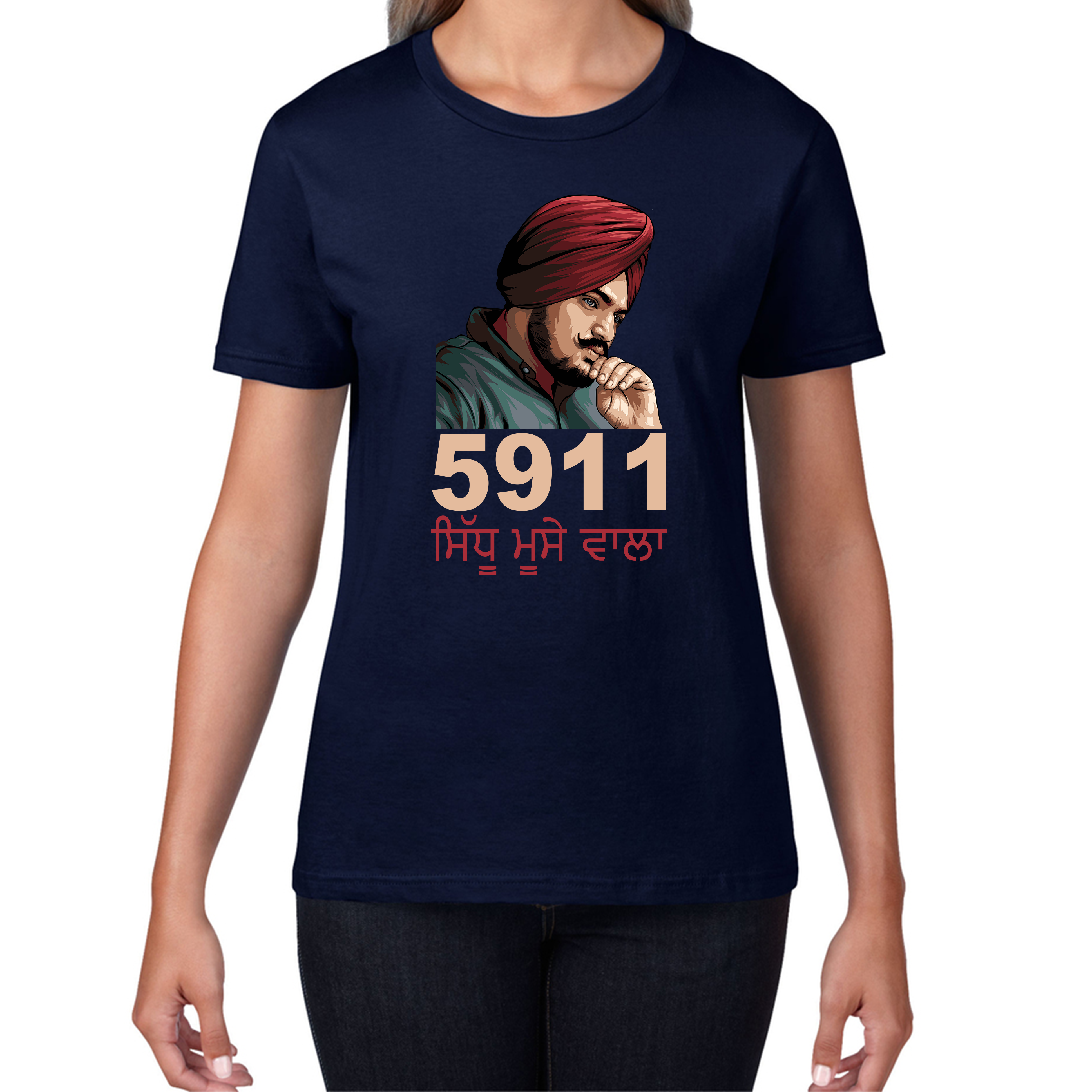 Sidhu Moose Wala 5911 Song T-Shirt Legend Punjabi Indian Singer Tribute To Legend Sidhu Moose Wala Womens Tee Top