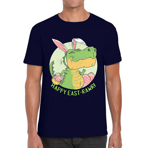Happy Eastrawr Easter Bunny Dinosaur T-Rex RAWR Easter Egg Rabbit Funny Easter Day Mens Tee Top