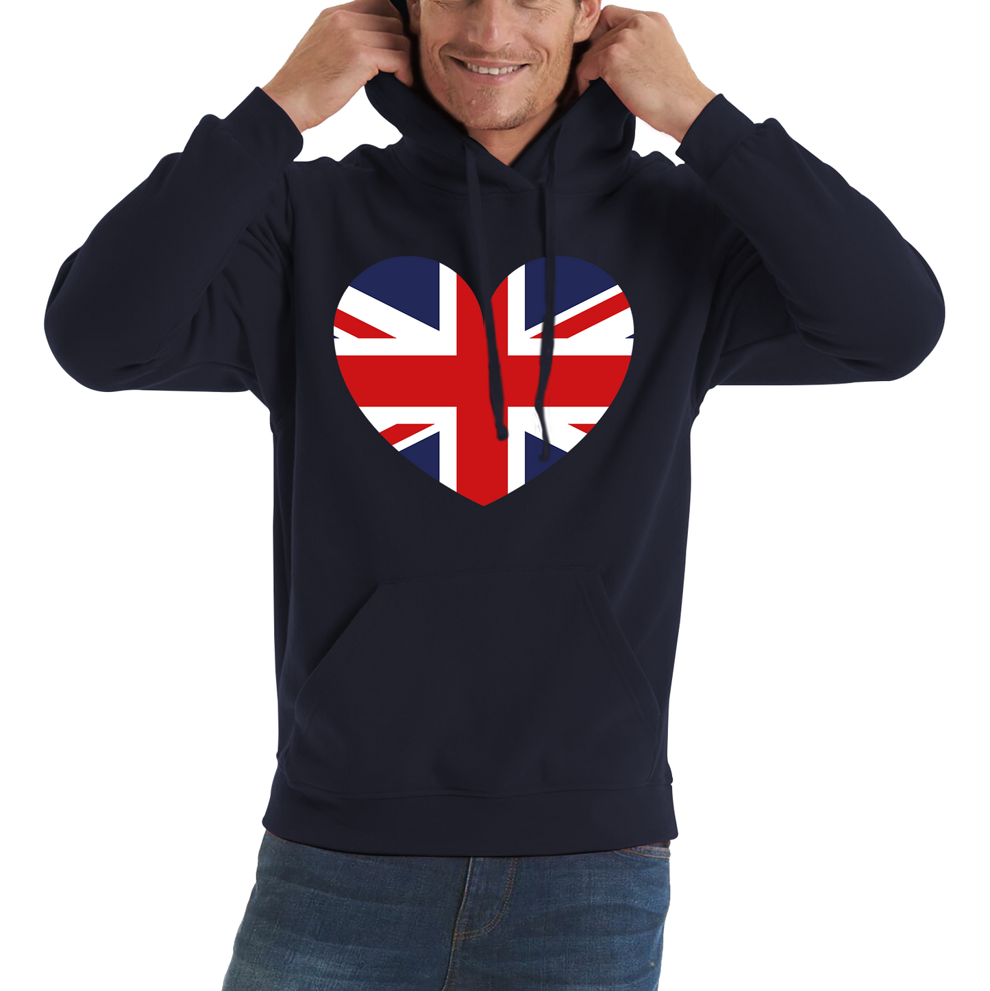 Uk Flag Heart Shape Battle Of Boyne's Queen Platinum Jubilee British Royal Unisex Hoodie