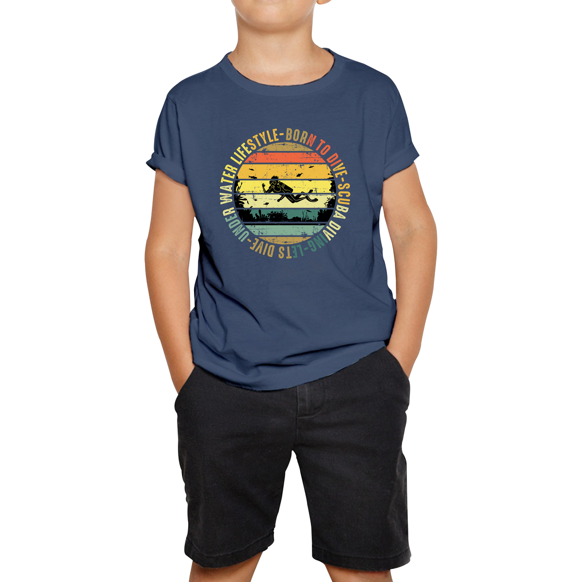 Born To Dive Scuba Diving Underwater Lifestyle T Shirt