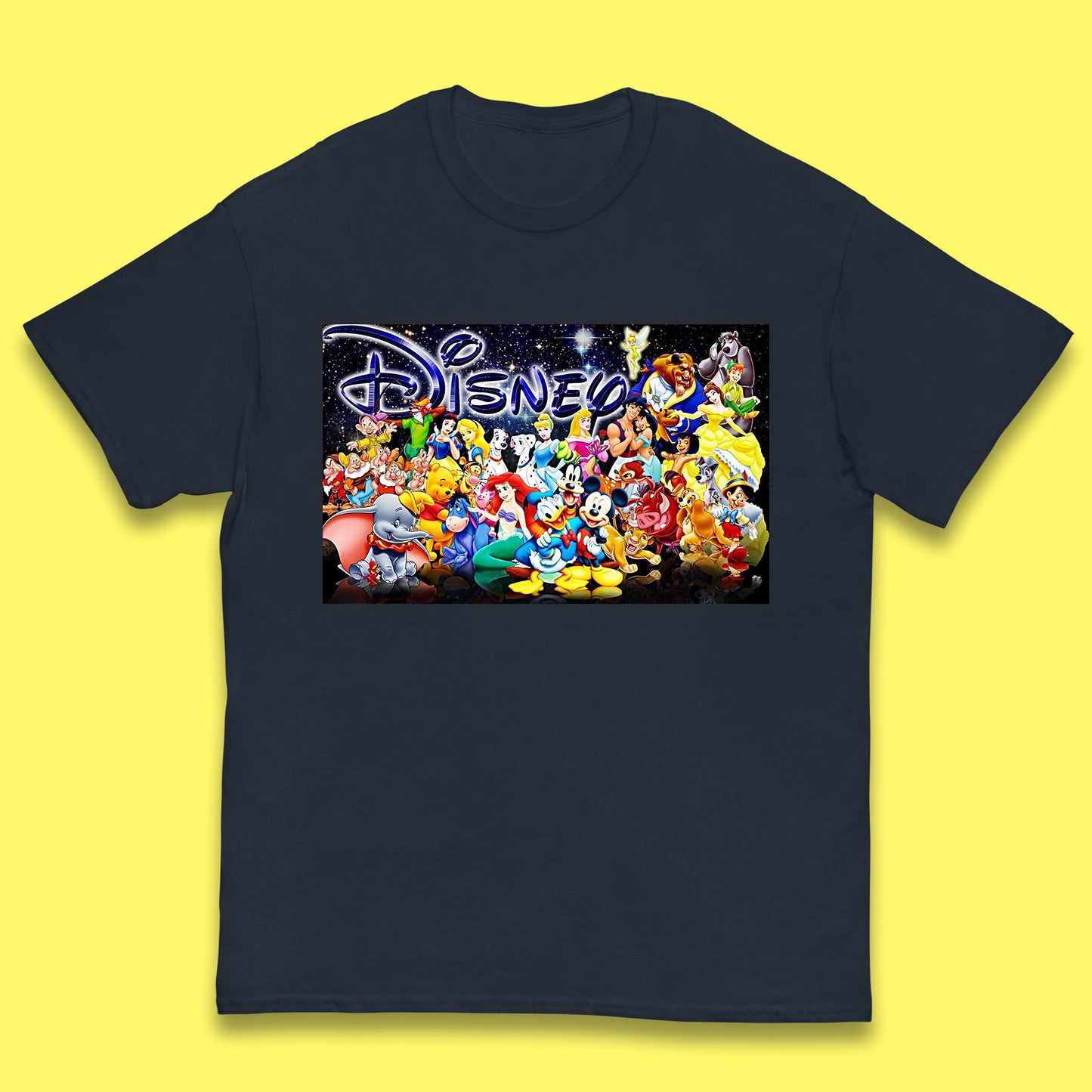 All Disney Fictional Characters Poster Disney Family Animated Cartoons Movies Characters Disney World Kids T Shirt