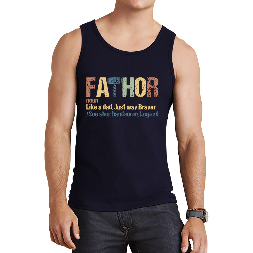 FaThor Avengers Daddy Hero Funny Marvel Dad Superhero Father's Day Tank Top