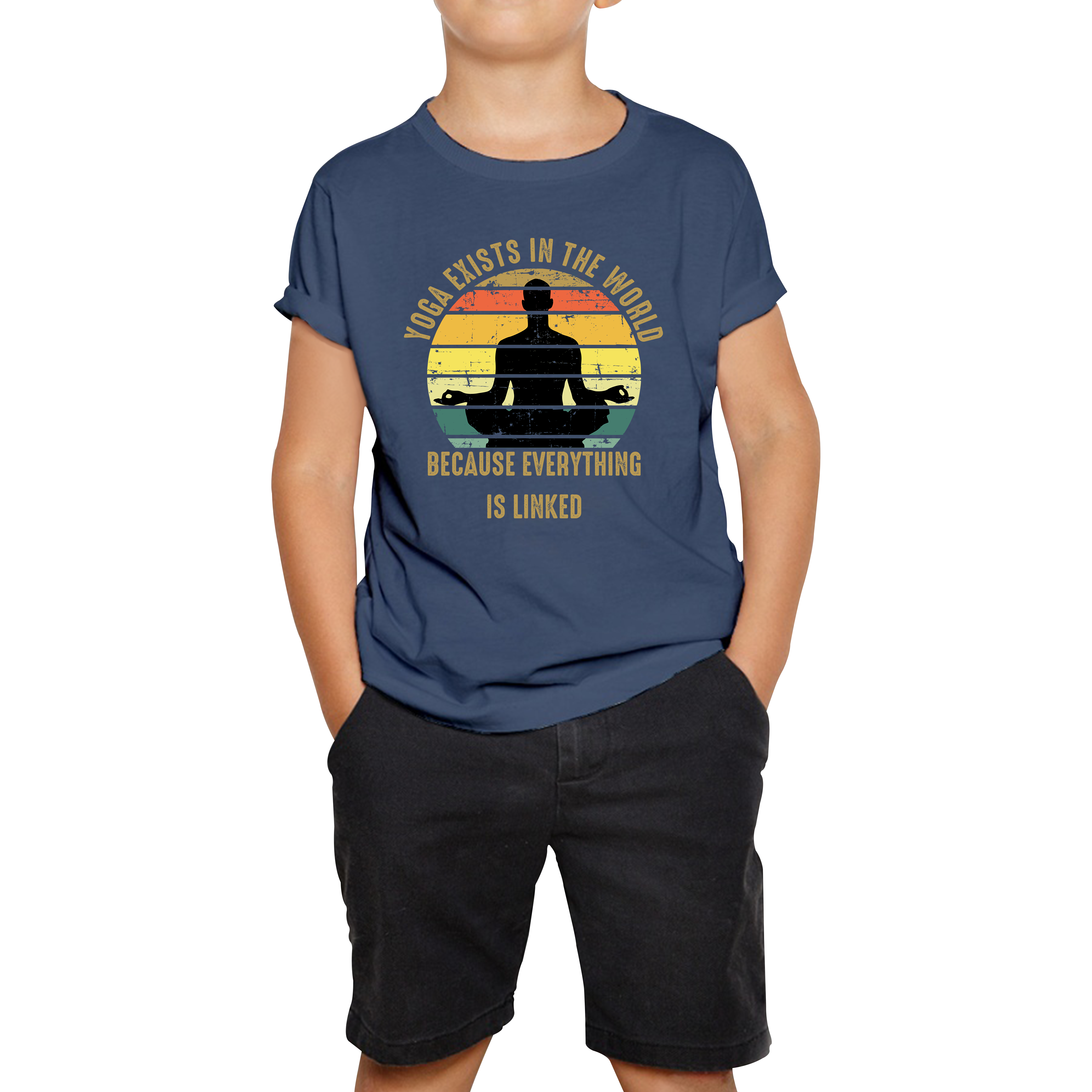 Yoga Exist In The World Because Everything Is Linked Vintage Exercise Lovers Kids Tee